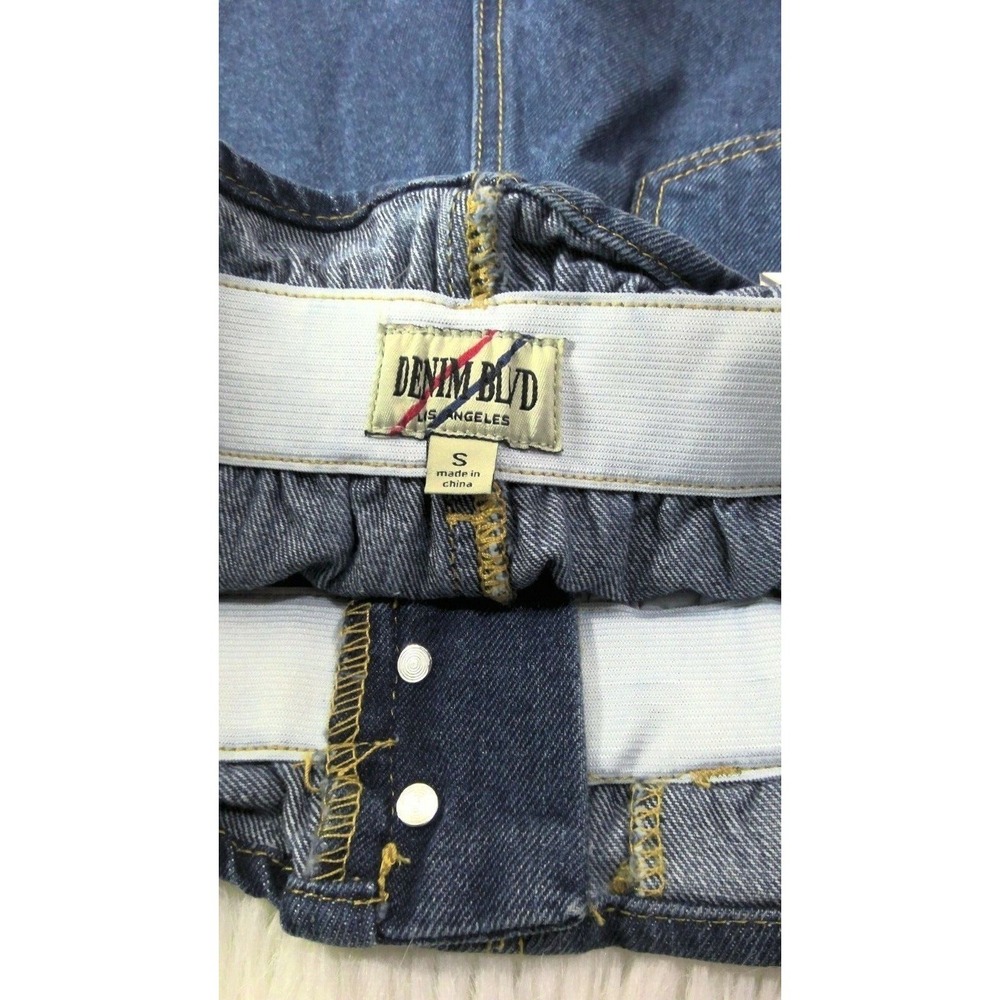 New Denim Blvd Jean Shorts High Rise Bag Waist Lose Fit Rolled Hem Womens S - Picture 4 of 4